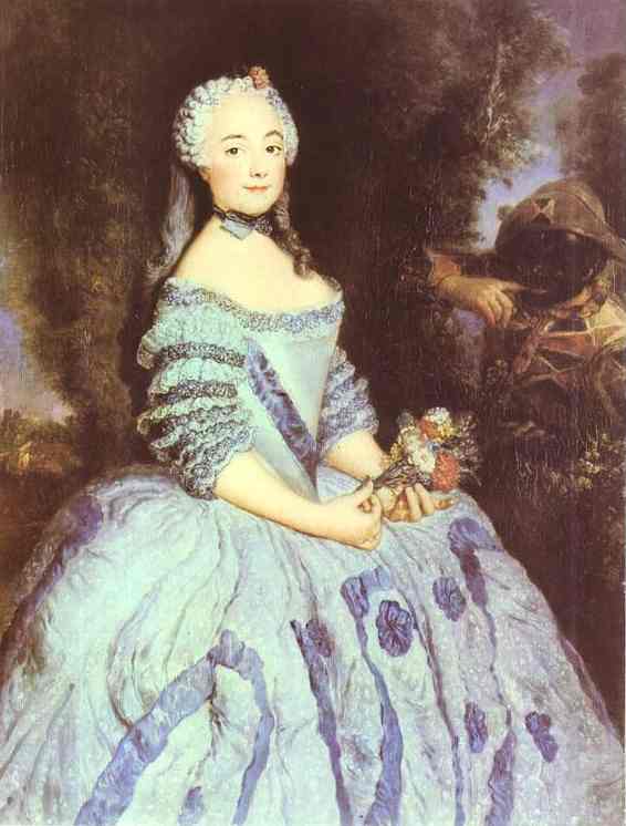 Portrait of the Actress Babette Cochois, vintage artwork by Antoine Pesne, 12x8" (A4) Poster