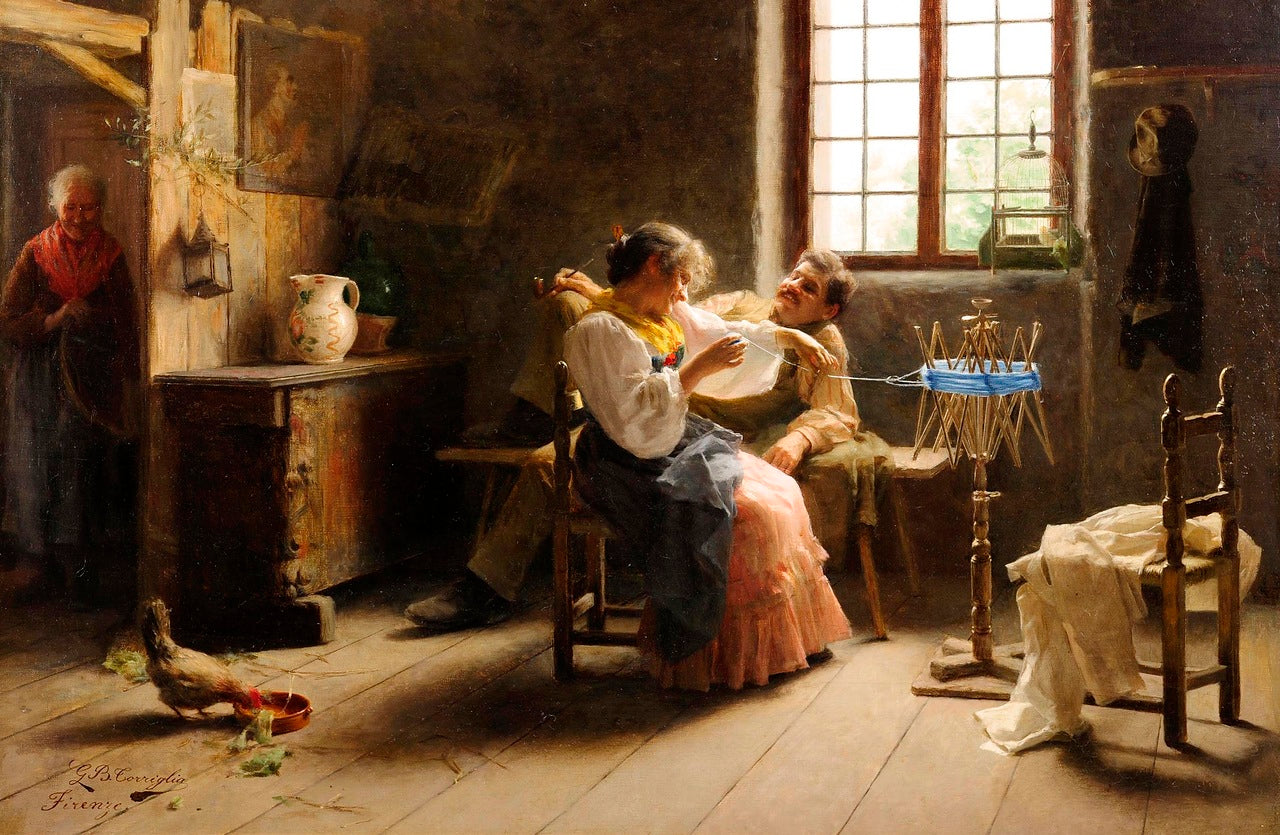 Flirtation by Giovanni Battista Torriglia,A3(16x12")Poster