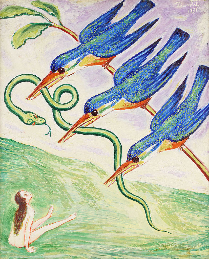 The desolate worm, vintage artwork by Nils Dardel, 12x8" (A4) Poster