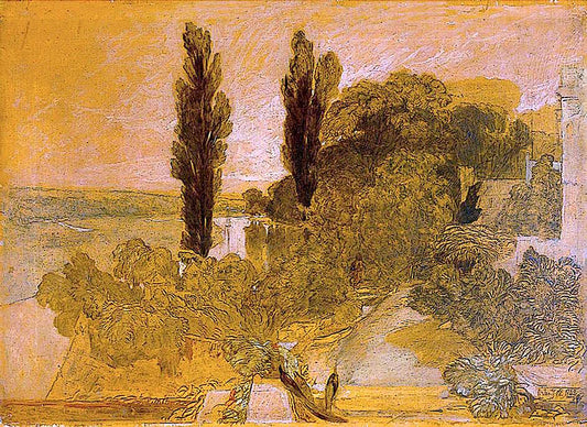 From My Father's House at Thorpe, Norfolk, vintage artwork by John Sell Cotman, 12x8" (A4) Poster