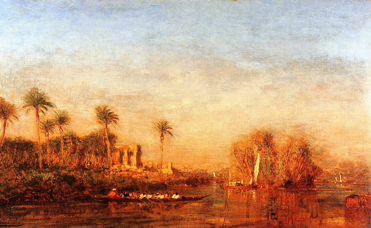 Haute-Égypte, vintage artwork by Felix-Francois-Georges-Philbert Ziem, 12x8" (A4) Poster