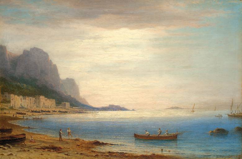 Marina Grande in Capri, vintage artwork by Carl Morgenstern, A3 (16x12") Poster Print