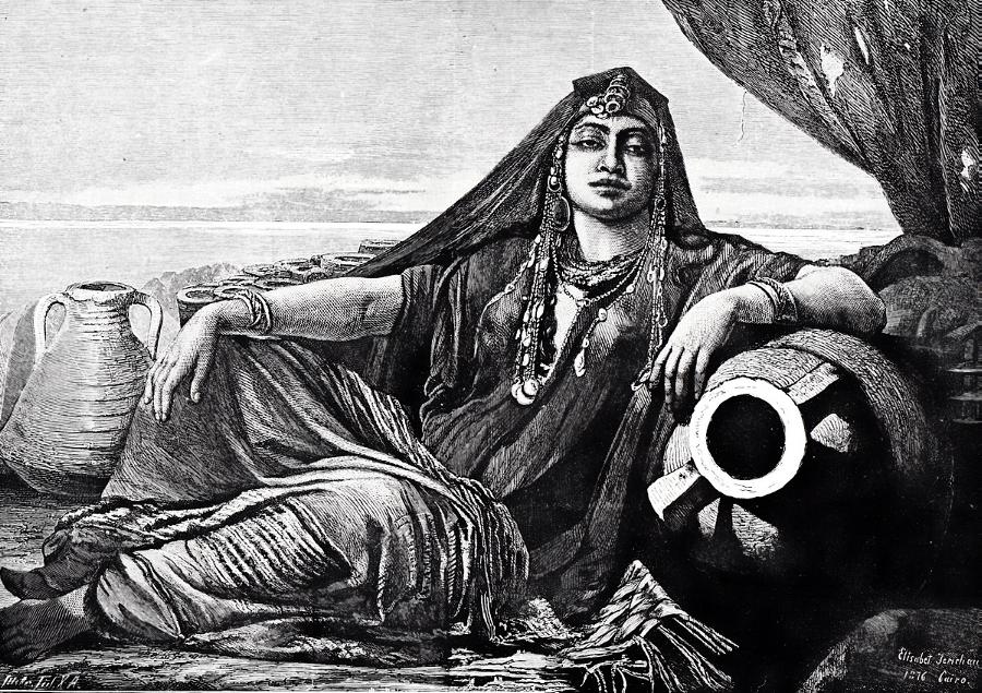 A Woman Selling Pottery, vintage artwork by Elisabeth Jerichau-Baumann, A3 (16x12") Poster Print