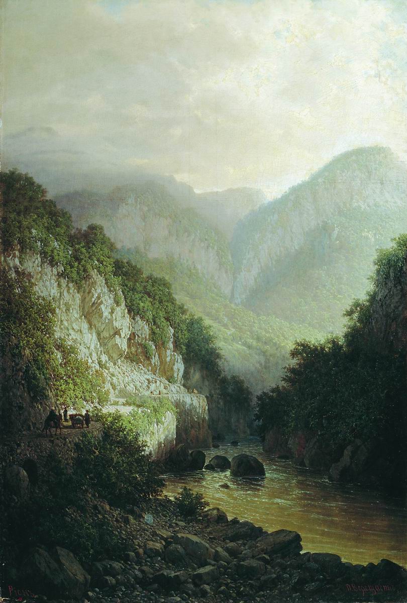 In the Caucasus, vintage artwork by Piotr Petrovitsch Vereshchagin, 12x8" (A4) Poster