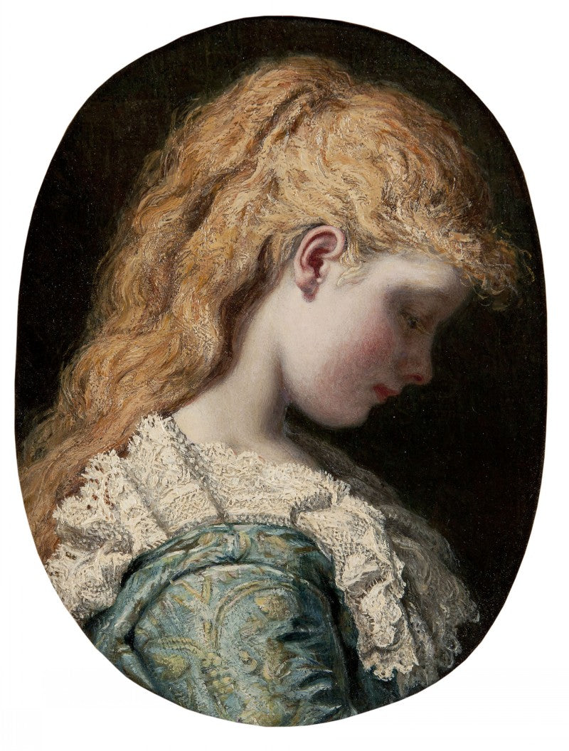 Profile Of A Girl, vintage artwork by Maria Brooks, 12x8" (A4) Poster