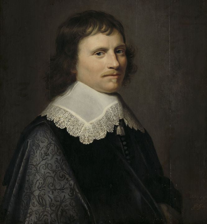 Portrait of a Man, possibly Salomon van Schoonhoven, Regent of Putten, vintage artwork by Jacob Willemsz. Delff II, 12x8" (A4) Poster