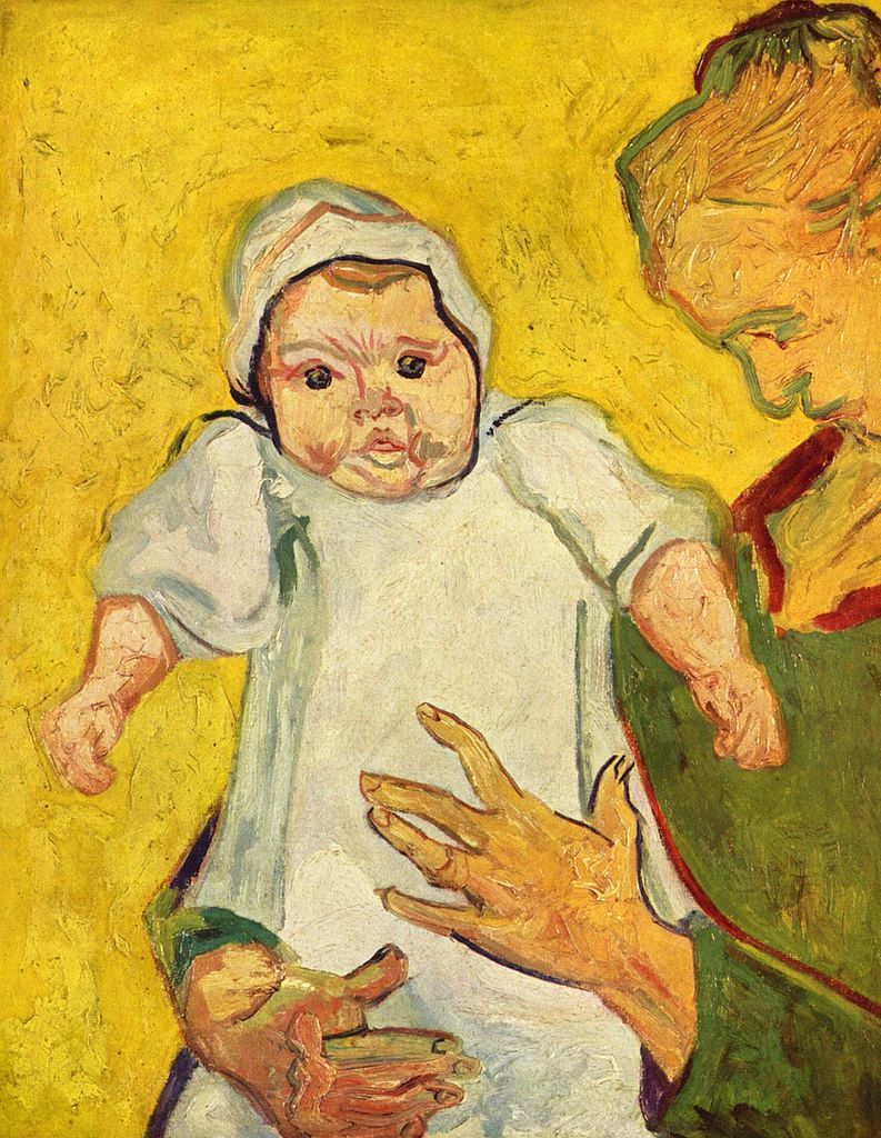 Augustine Roulin and Her Baby , vintage artwork by Vincent van Gogh, 12x8" (A4) Poster