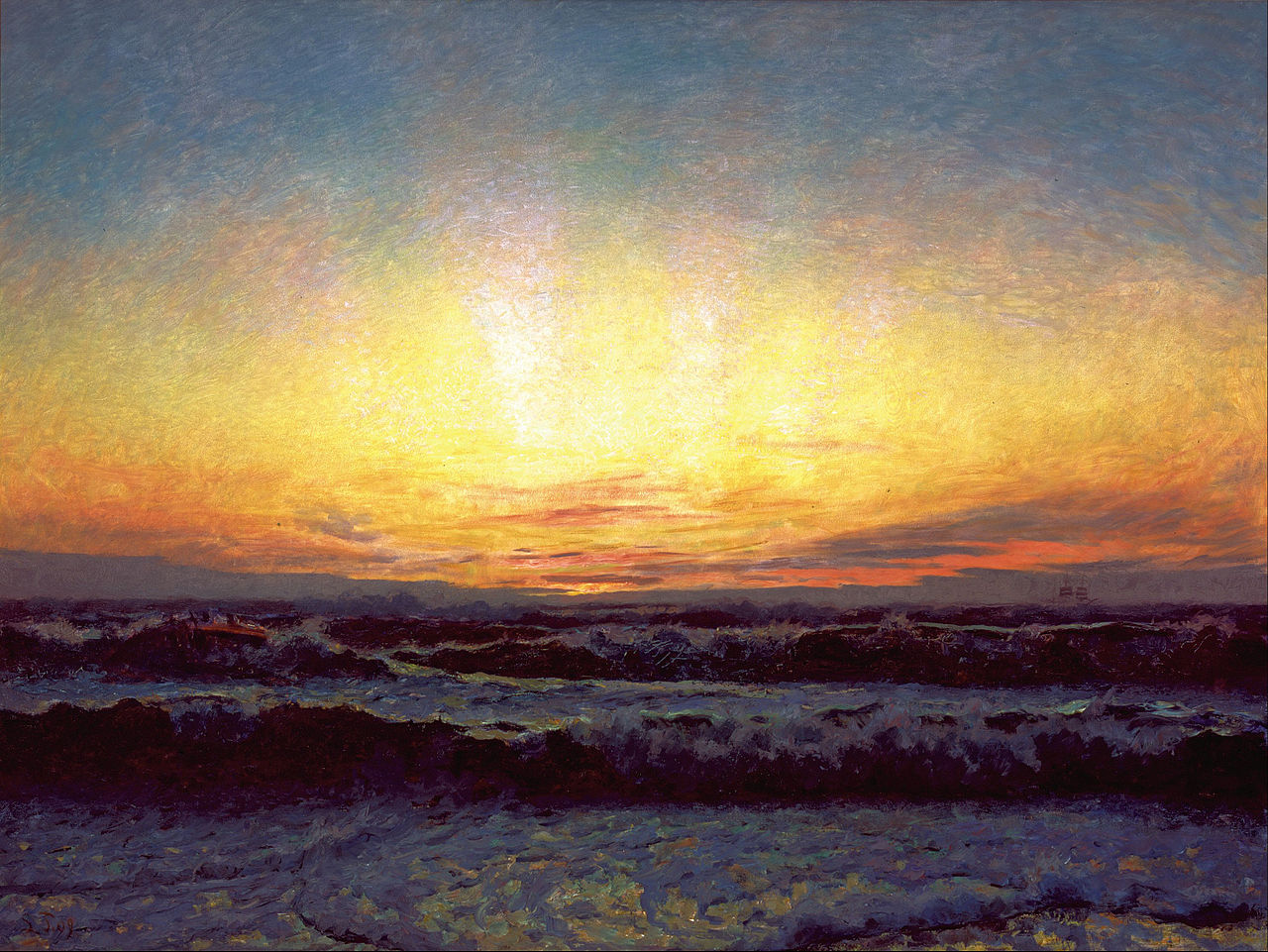 e North Sea in stormy weather. After sunset by Laurits Tuxen,A3(16x12")Poster