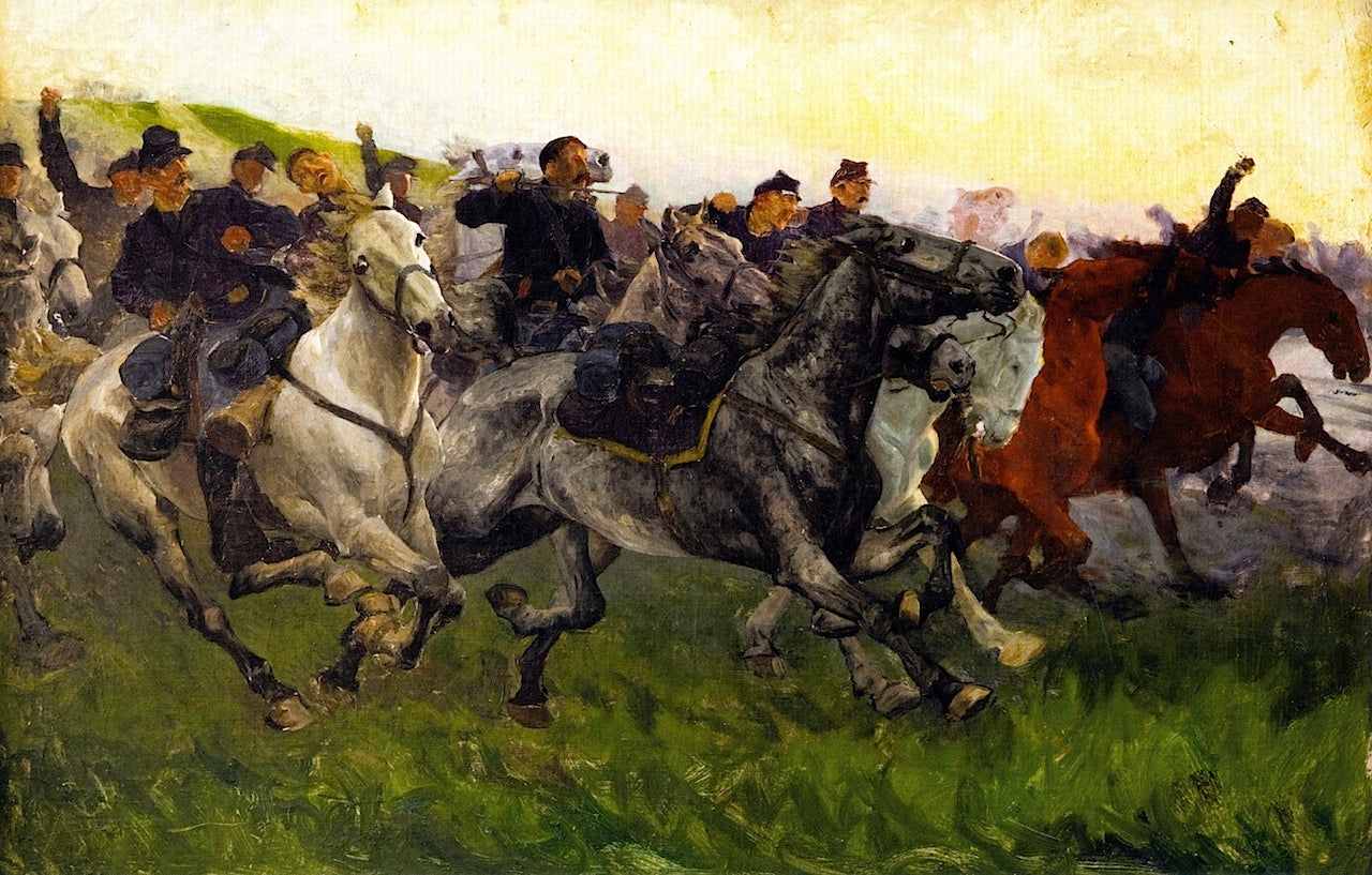 Yankee Cavalry Charge (sketch) by William Trego,A3(16x12")Poster