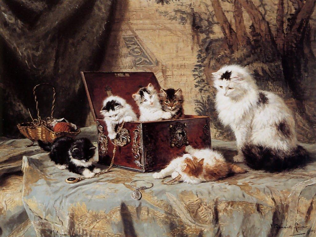 Fond of Jewellery, vintage artwork by Henriette Ronner-Knip, A3 (16x12") Poster Print