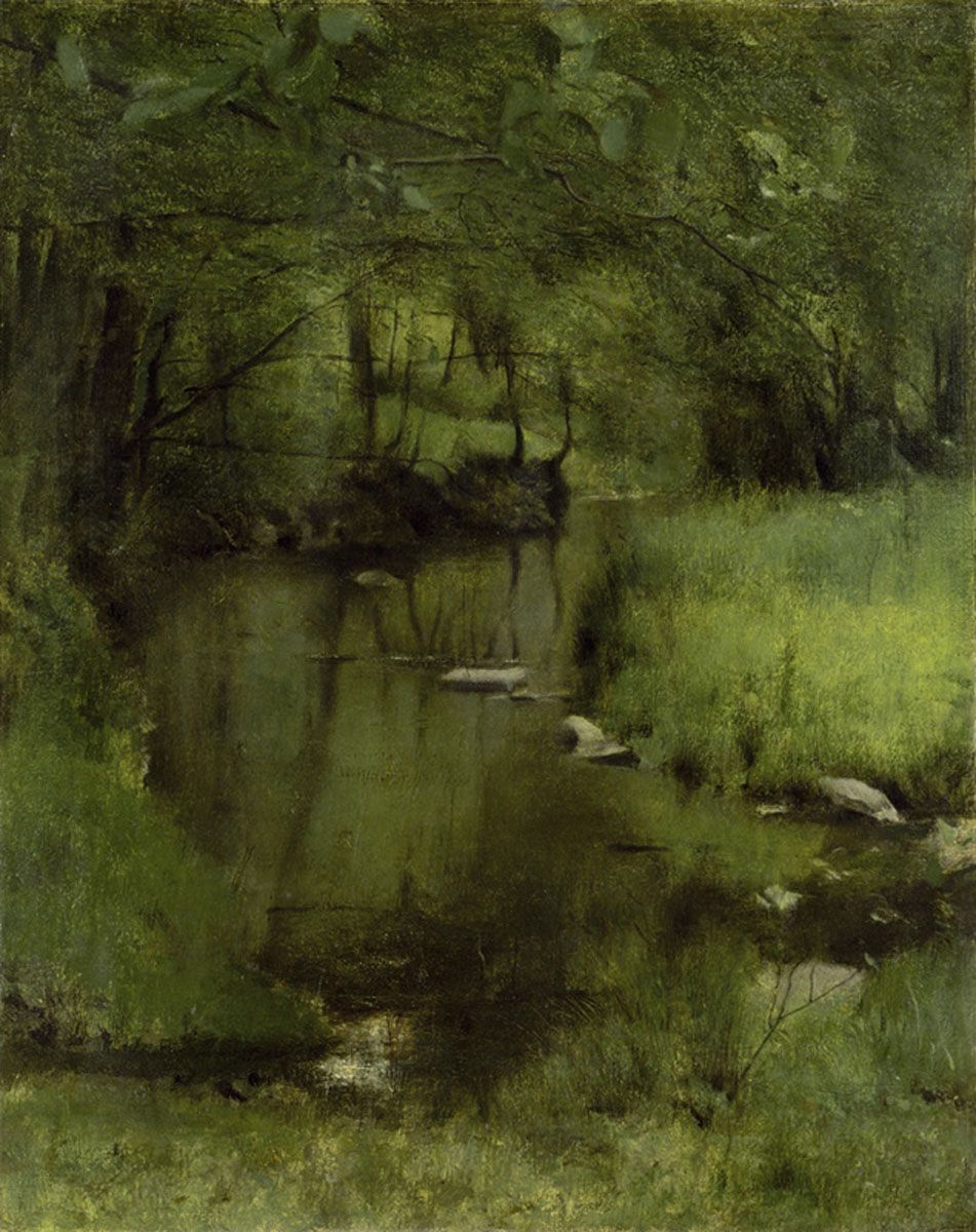 In Fosset, a Stream, vintage artwork by Fernand Khnopff, 12x8" (A4) Poster