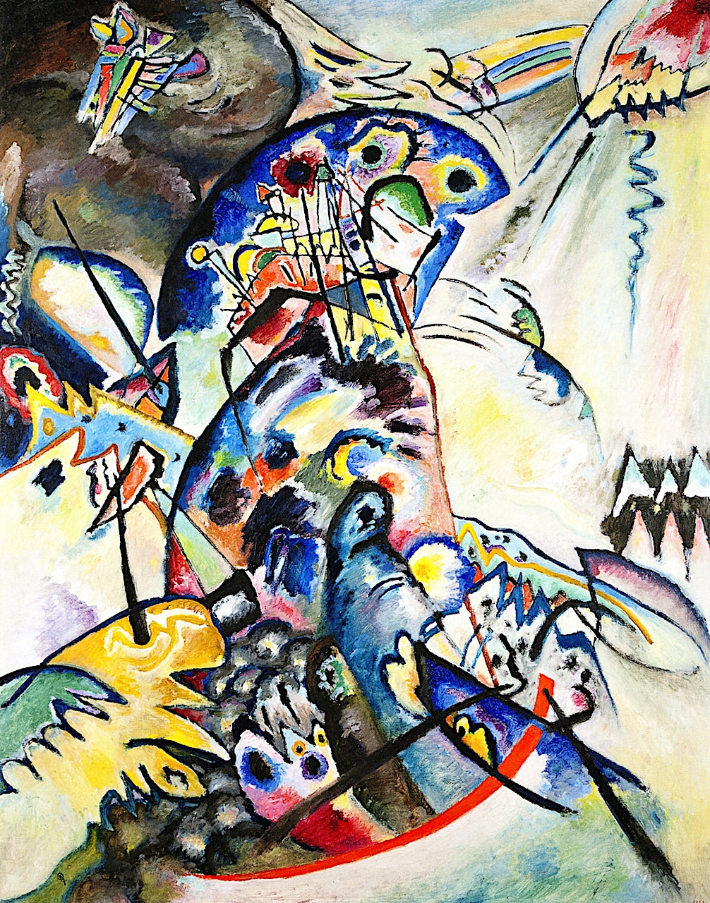 Blue Crest, vintage artwork by Wassily Kandinsky, 12x8" (A4) Poster