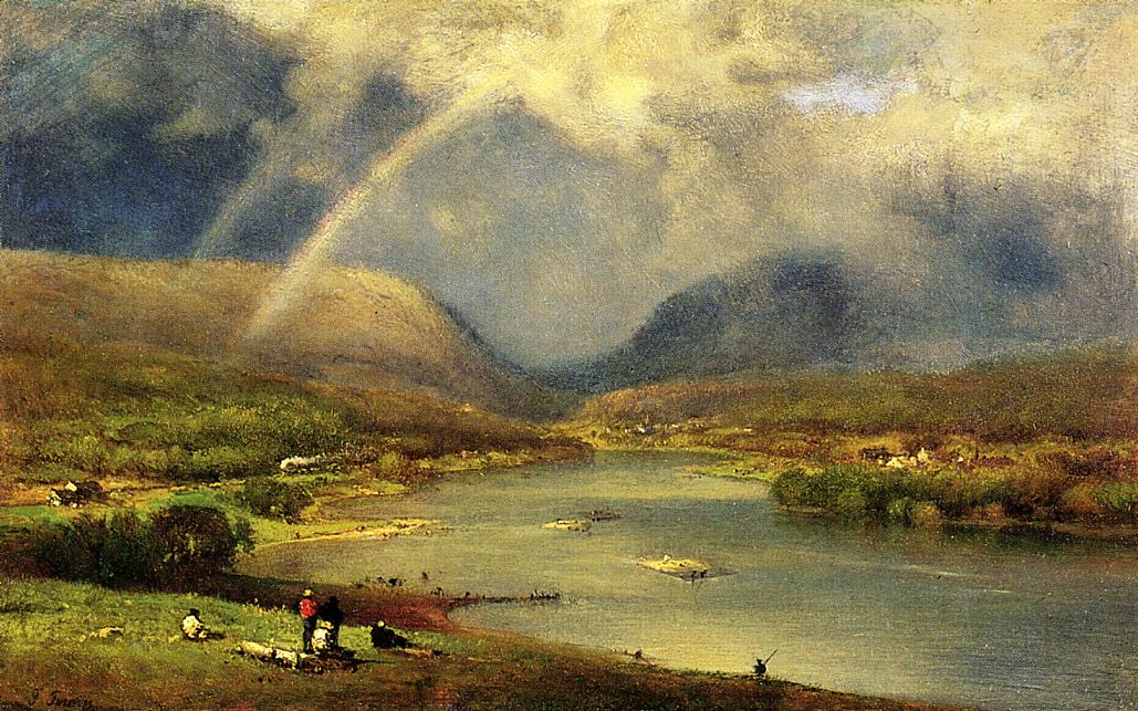 The Deleware Water Gap, vintage artwork by George Inness, 12x8" (A4) Poster
