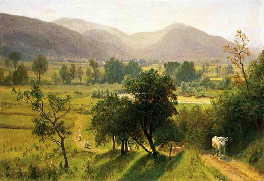 Conway Valley, New Hampshire, vintage artwork by Albert Bierstadt, 12x8" (A4) Poster