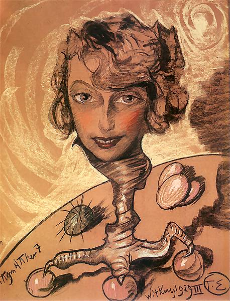 Portrait of Nena Stachurska by Stanislaw Witkiewicz,16x12(A3) Poster