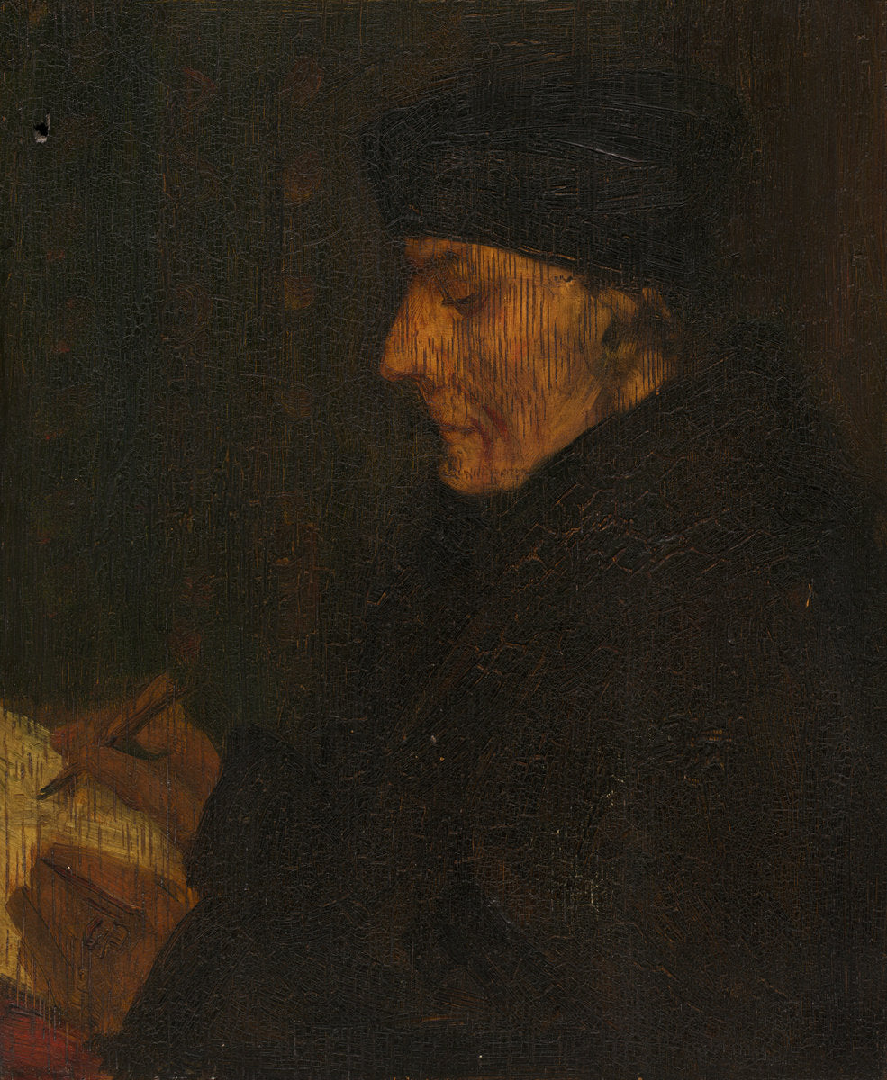 Memory Copy of Holbein's Erasmus, vintage artwork by Alphonse Legros, 12x8" (A4) Poster