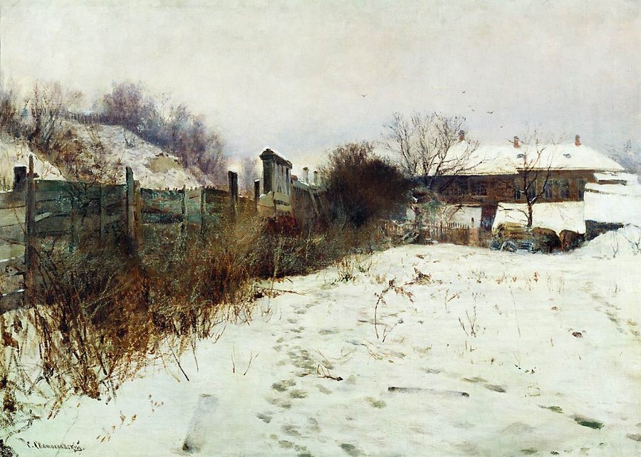 The Artist's House in Winter by Sergei Svetoslavsky,A3(16x12")Poster