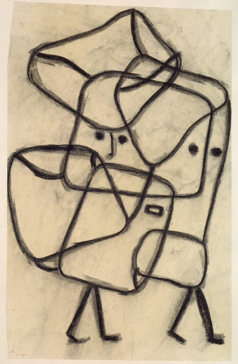 Burdoned Children, vintage artwork by Paul Klee, 12x8" (A4) Poster