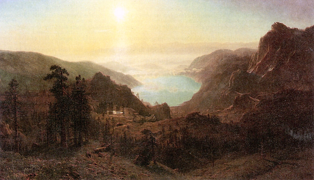 Donner Lake from the Summit, vintage artwork by Albert Bierstadt, 12x8" (A4) Poster