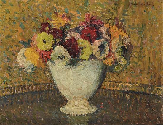 Bouquet de fleurs, vintage artwork by Henri Martin, 12x8" (A4) Poster