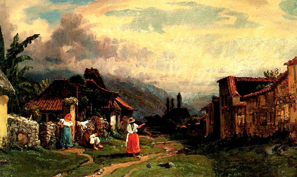 Street in Merida, vintage artwork by Ferdinand Konrad Bellermann, A3 (16x12") Poster Print