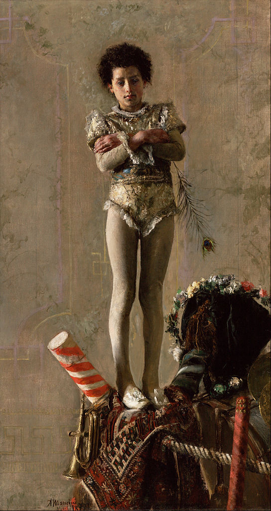 The Saltimbanco, vintage artwork by Antonio Mancini, 12x8" (A4) Poster