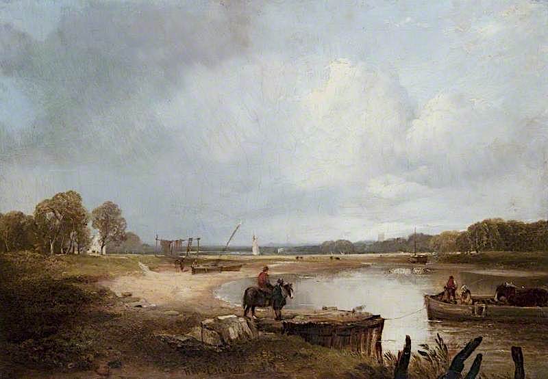 The Clyde near Erskine Ferry, vintage artwork by Horatio McCulloch, A3 (16x12") Poster Print