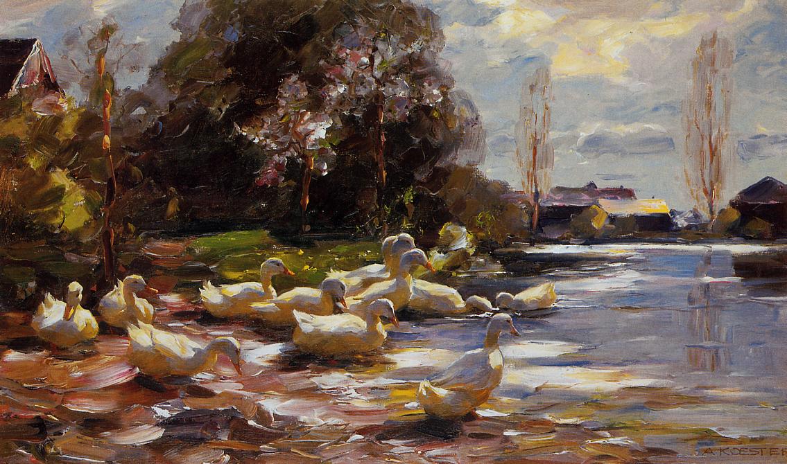 cks on a Riverbank on a Sunny Afternoon by Alexander Koester,A3(16x12")Poster