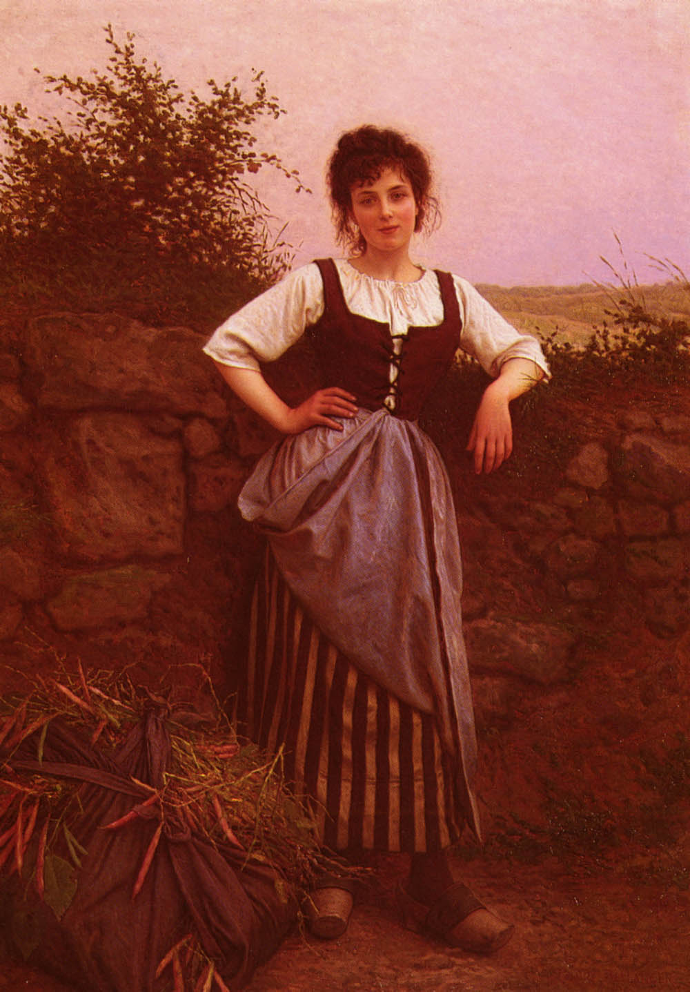 Brunette by Camille-Felix Bellanger,A3(16x12")Poster