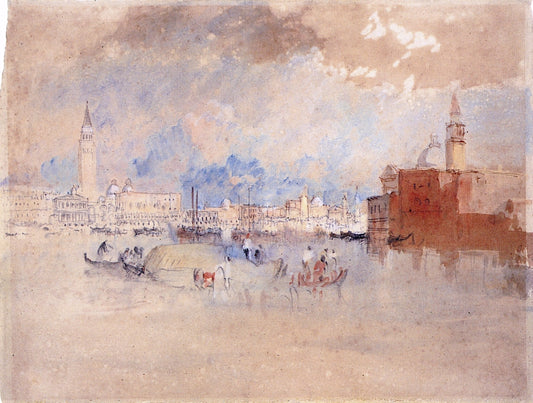Between the Giudecca and the Isla di San Giorgio, with the Bacino di San Marco, vintage artwork by Joseph Mallord William Turner, 12x8" (A4) Poster