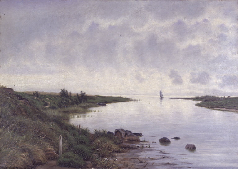 River Estuary, vintage artwork by Vilhelm Groth, 12x8" (A4) Poster