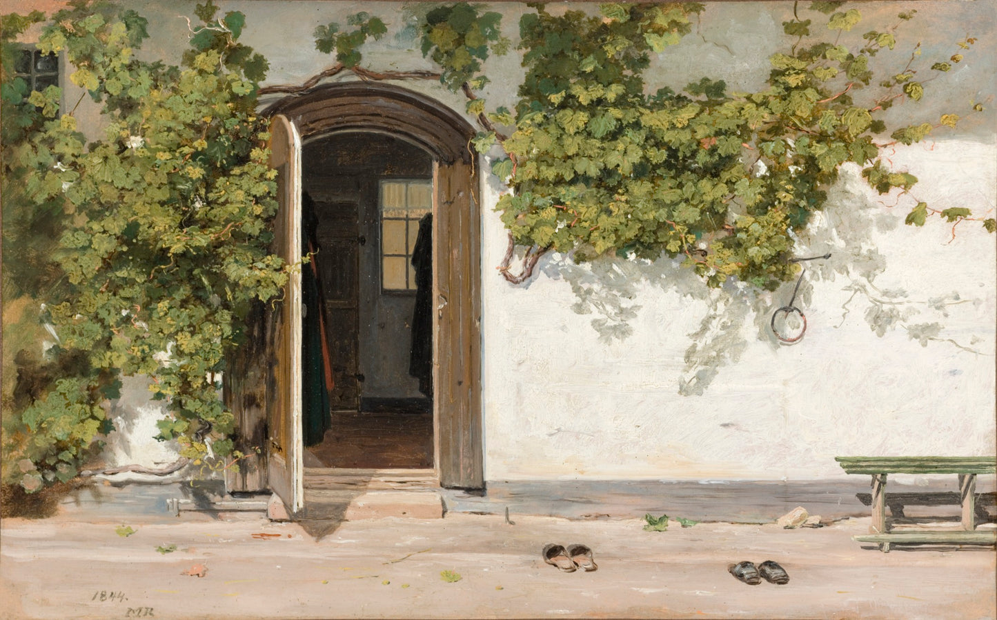 Entrance to an Inn in the Praestegarden, vintage artwork by Martinus Rørby e, A3 (16x12") Poster Print
