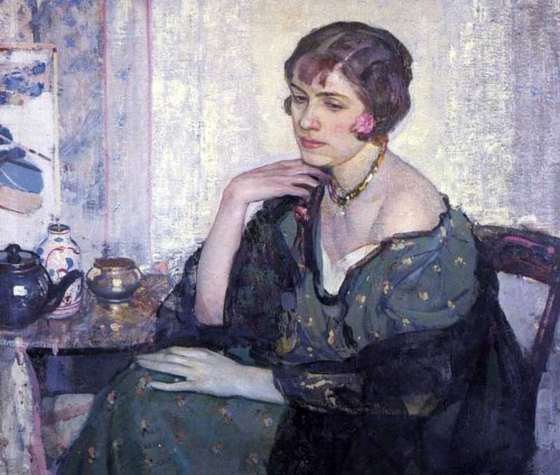 Afternoon Thoughts, vintage artwork by Richard Edward Miller, 12x8" (A4) Poster