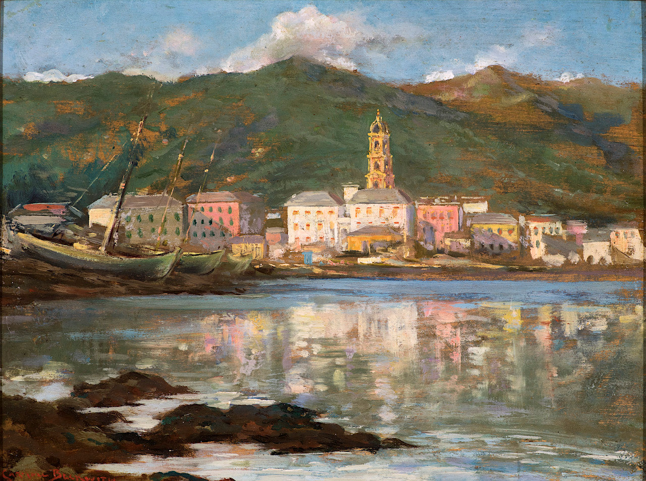 of Rapallo, Italy, October 7, 1900 by James Carroll Beckwith,A3(16x12")Poster