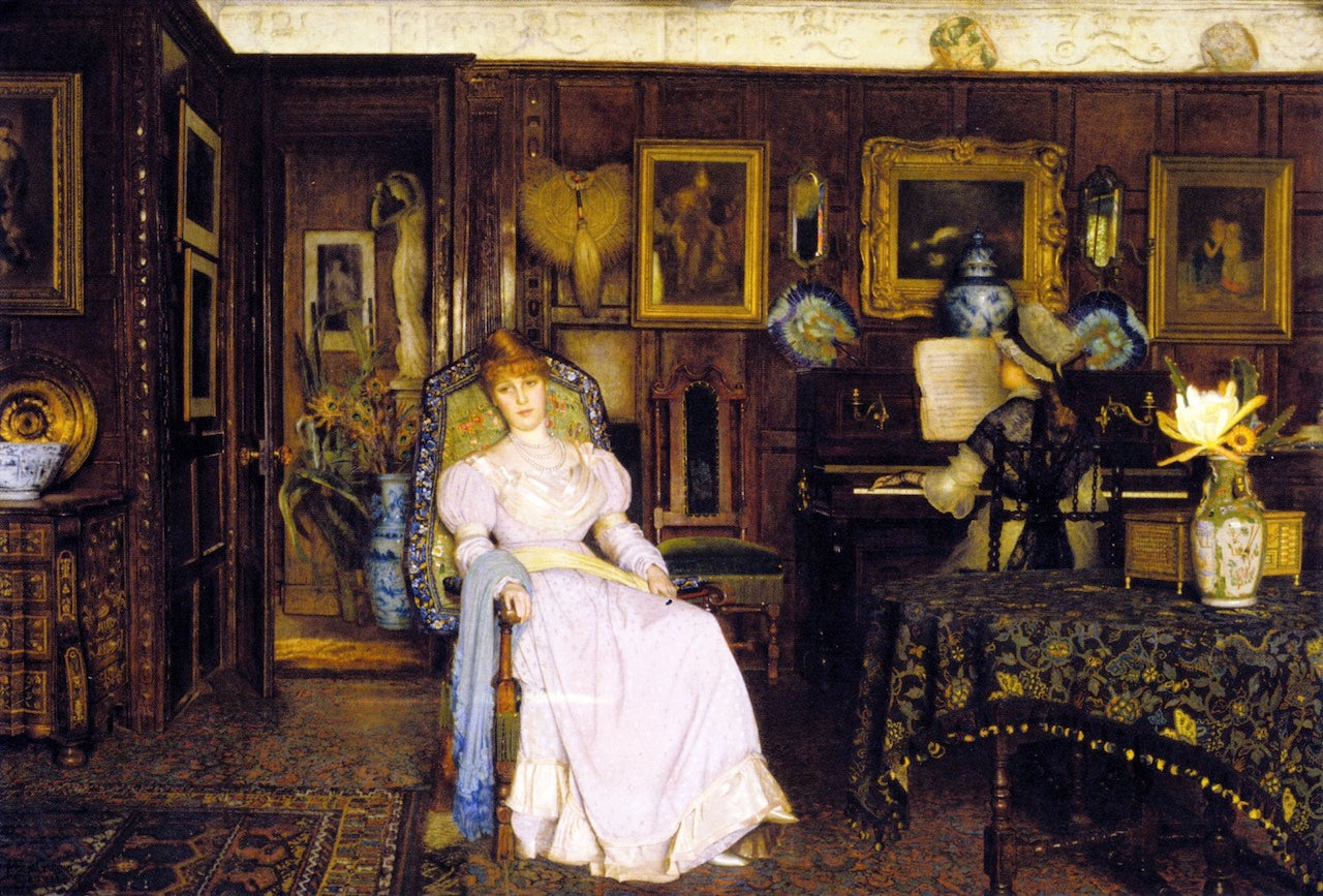 Dulce Domum, vintage artwork by John Atkinson Grimshaw, 12x8" (A4) Poster