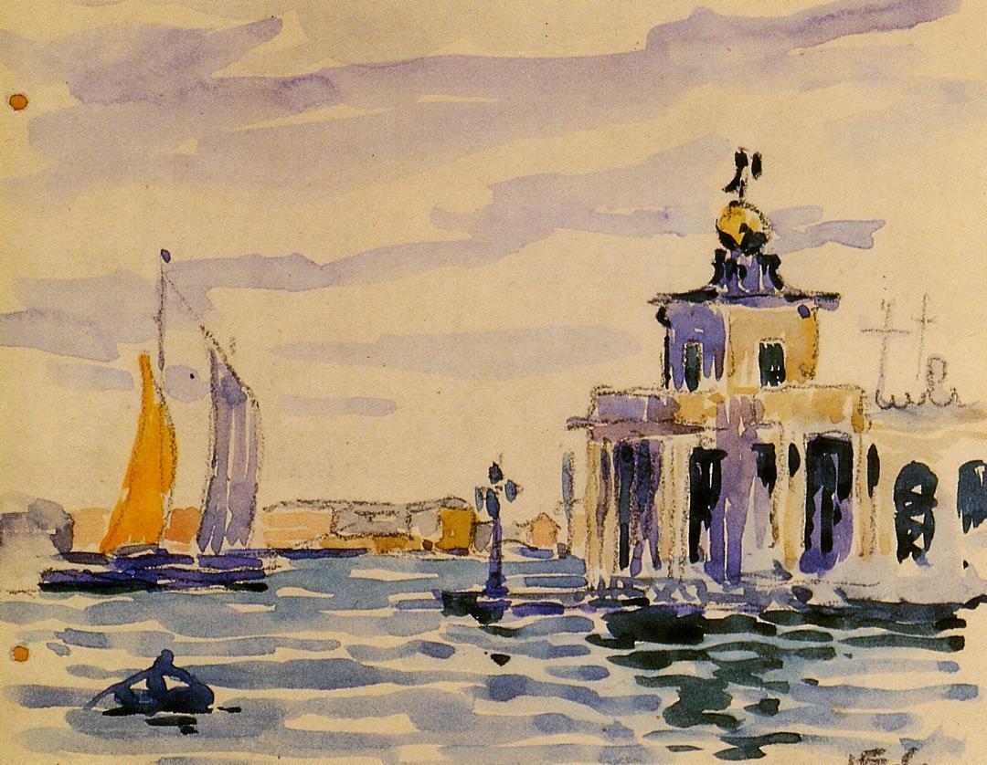 La Dogana, vintage artwork by Henri-Edmond Cross, 12x8" (A4) Poster