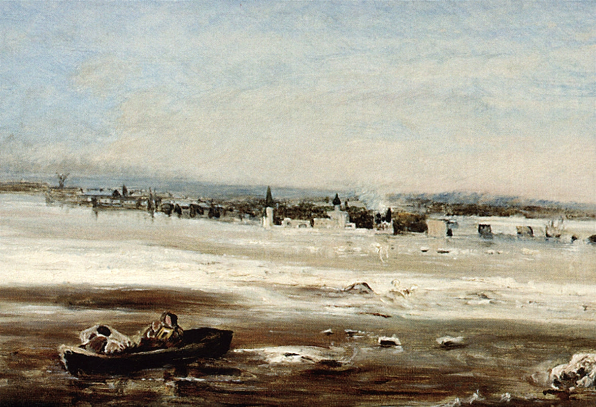 Floating Ice on the Volga, vintage artwork by Alexei Kondratyevich Savrasov, 12x8" (A4) Poster