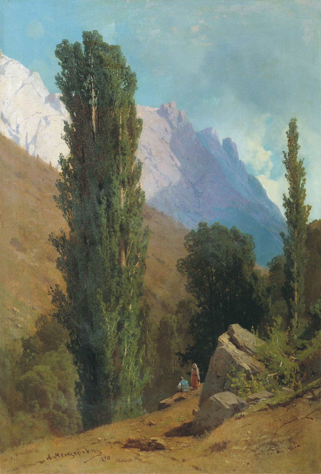 Crimean Landscape, vintage artwork by Arseny Meschersky, 12x8" (A4) Poster