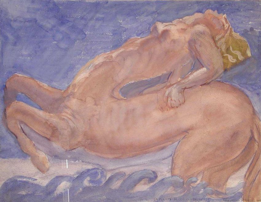 The Lament of the Centauress by emile-Antoine Bourdelle,A3(16x12")Poster