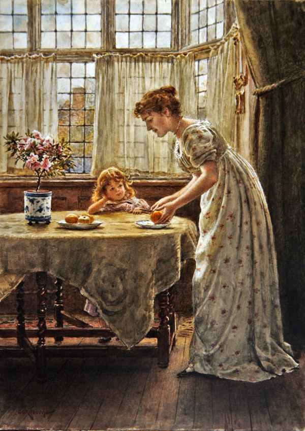 Afternoon Treat, vintage artwork by George Goodwin Kilburne, 12x8" (A4) Poster