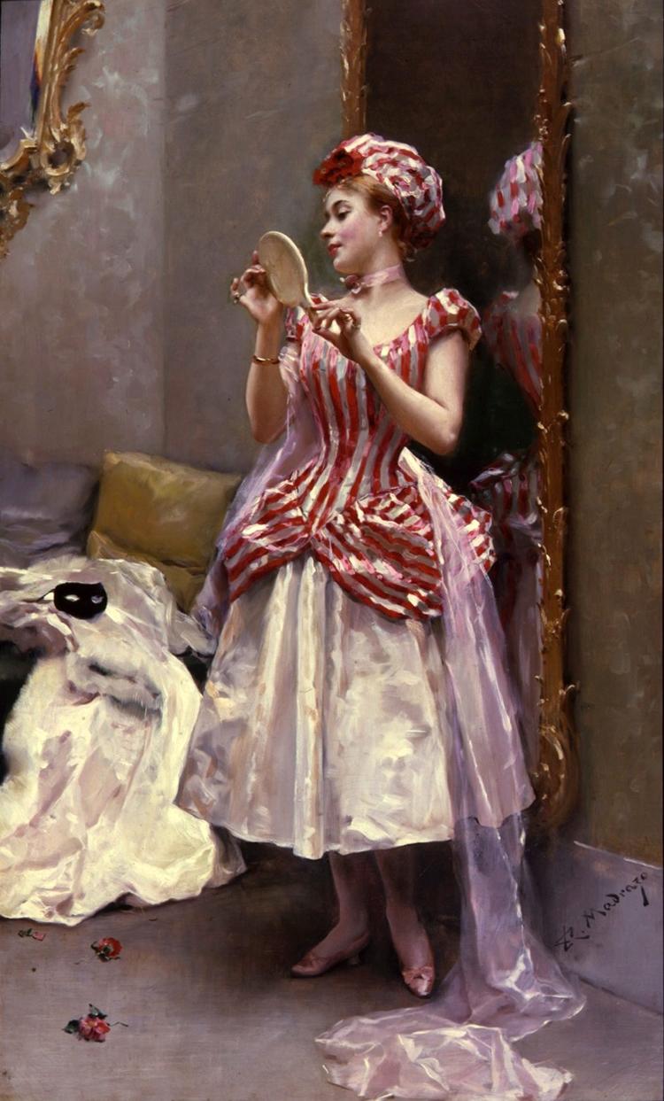 An Evening Out, vintage artwork by Raimundo de Madrazo y Garreta, 12x8" (A4) Poster