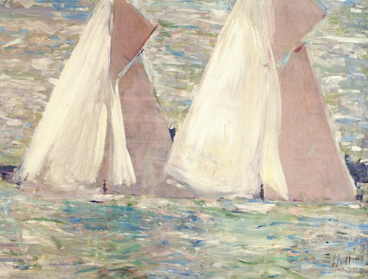 Regatta at Cowes (study) by Paul Cesar Helleu,A3(16x12")Poster