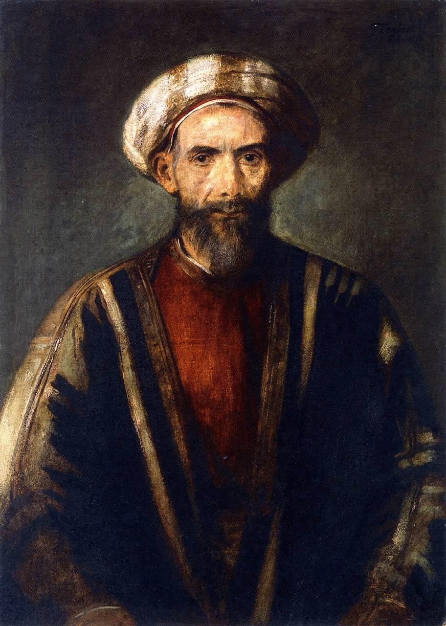 Portrait of an Arab, vintage artwork by Franz von Lenbach, 12x8" (A4) Poster