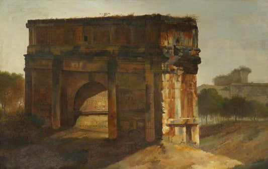 The Arch of Septimus Severus, Rome, vintage artwork by Attributed to Joseph Michael Gandy, 12x8" (A4) Poster