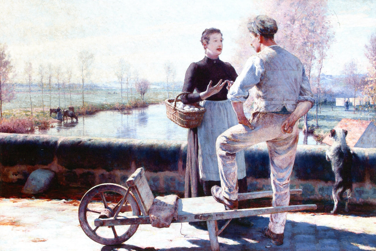 Agreeable Meeting, vintage artwork by William Blair Bruce, 12x8" (A4) Poster