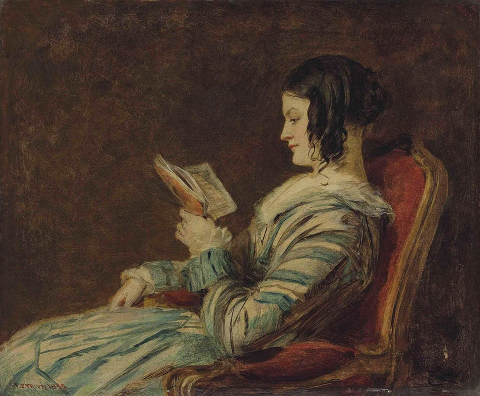 Isabelle Frith Reading, vintage artwork by William Powell Frith, A3 (16x12") Poster Print