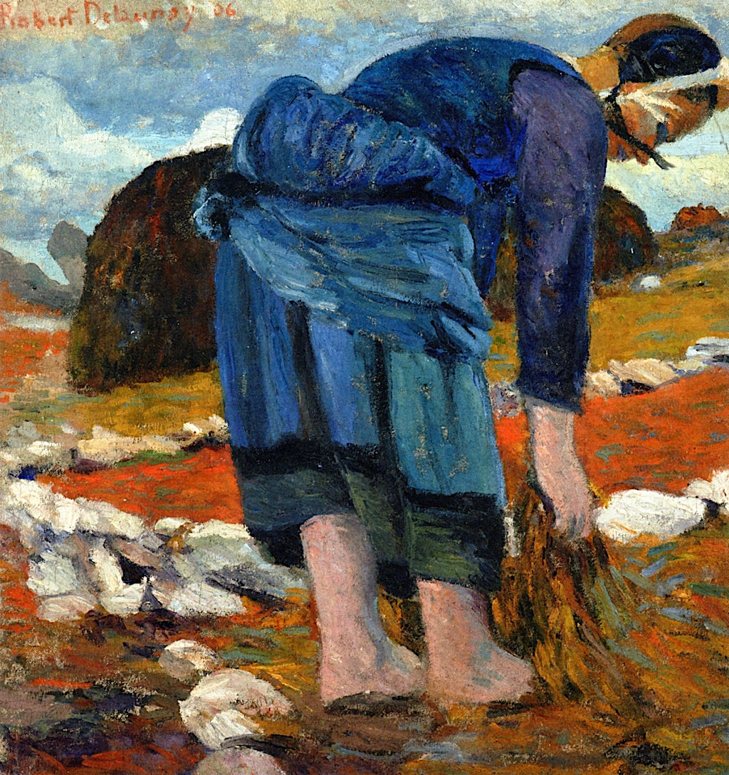 Breton Woman, Gathering Seaweed by Robert Delaunay,16x12(A3) Poster