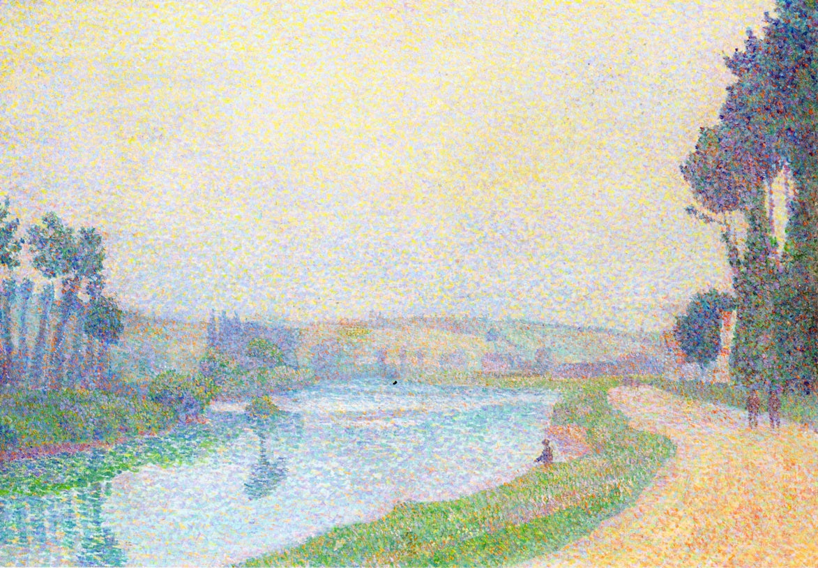 Banks of the Oise at Dawn, Pontoise by Louis Hayet,A3(16x12")Poster
