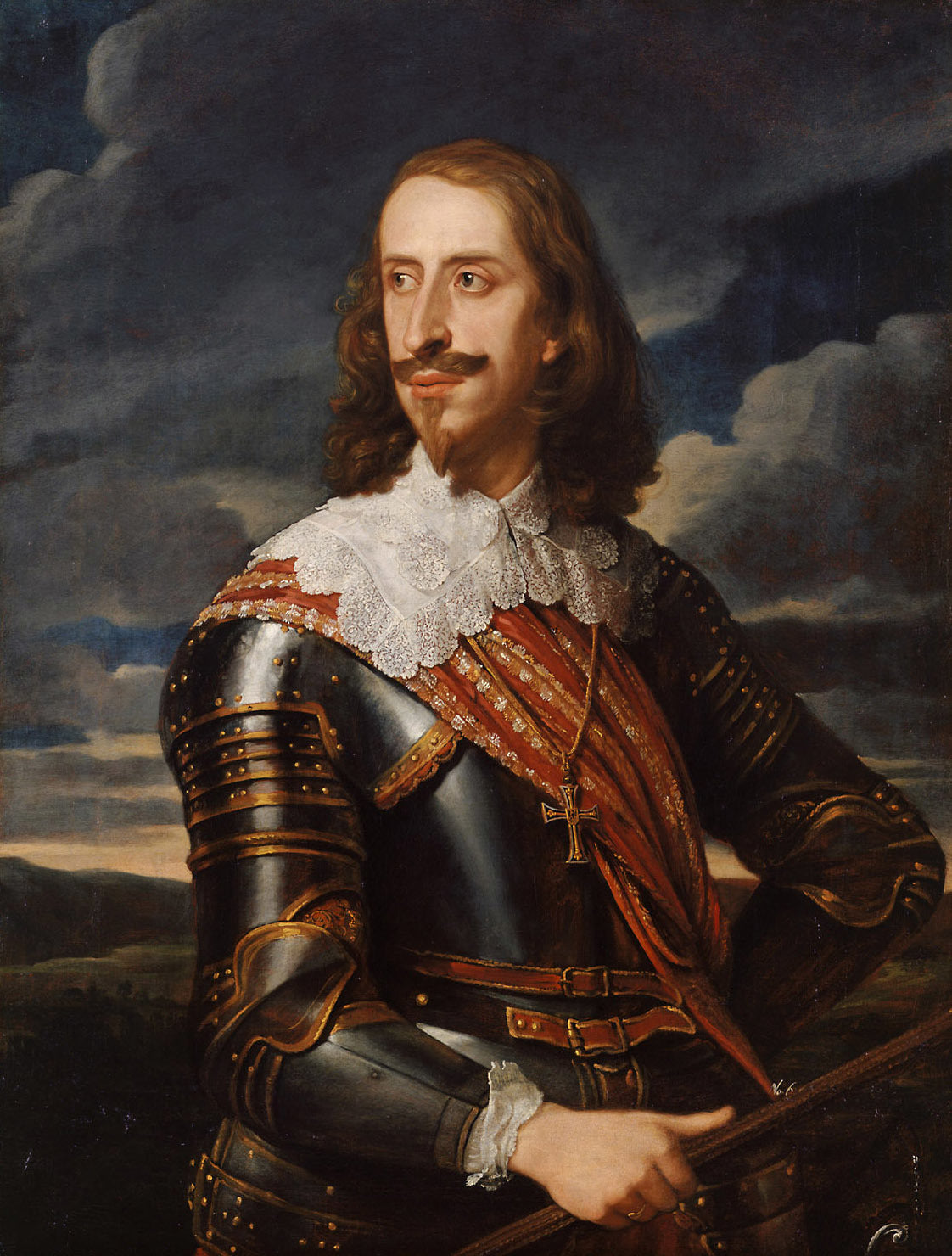 Archduke Leopold Wilhelm in Armor, vintage artwork by Jan van den Hoecke, 12x8" (A4) Poster