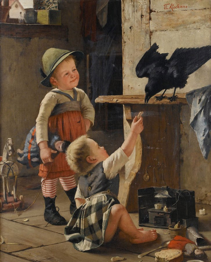 Feeding The Pet by Theodore Kleehaas,A3(16x12")Poster